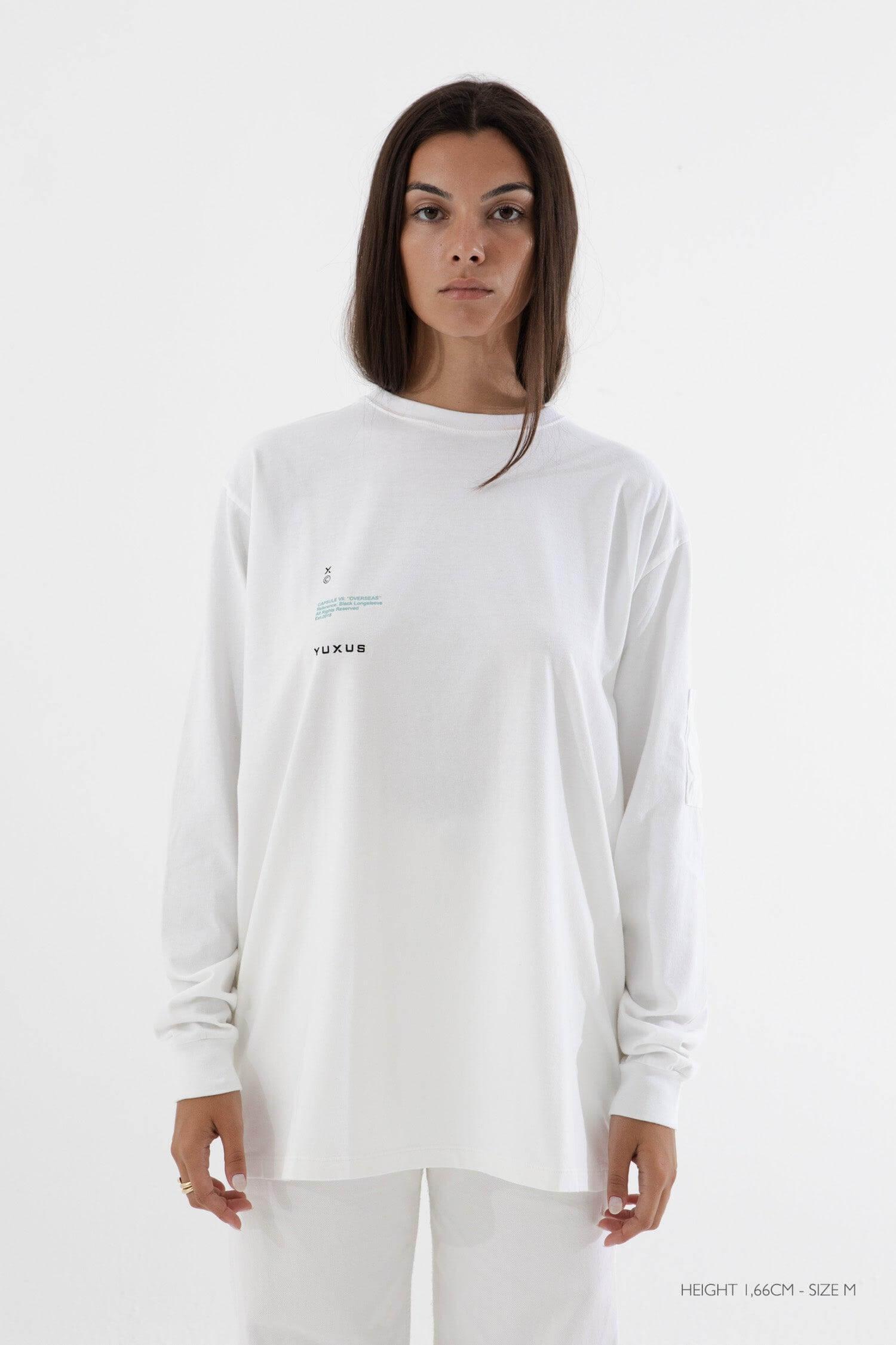 WHITE "OVERSEAS" LONG SLEEVE - YUXUS